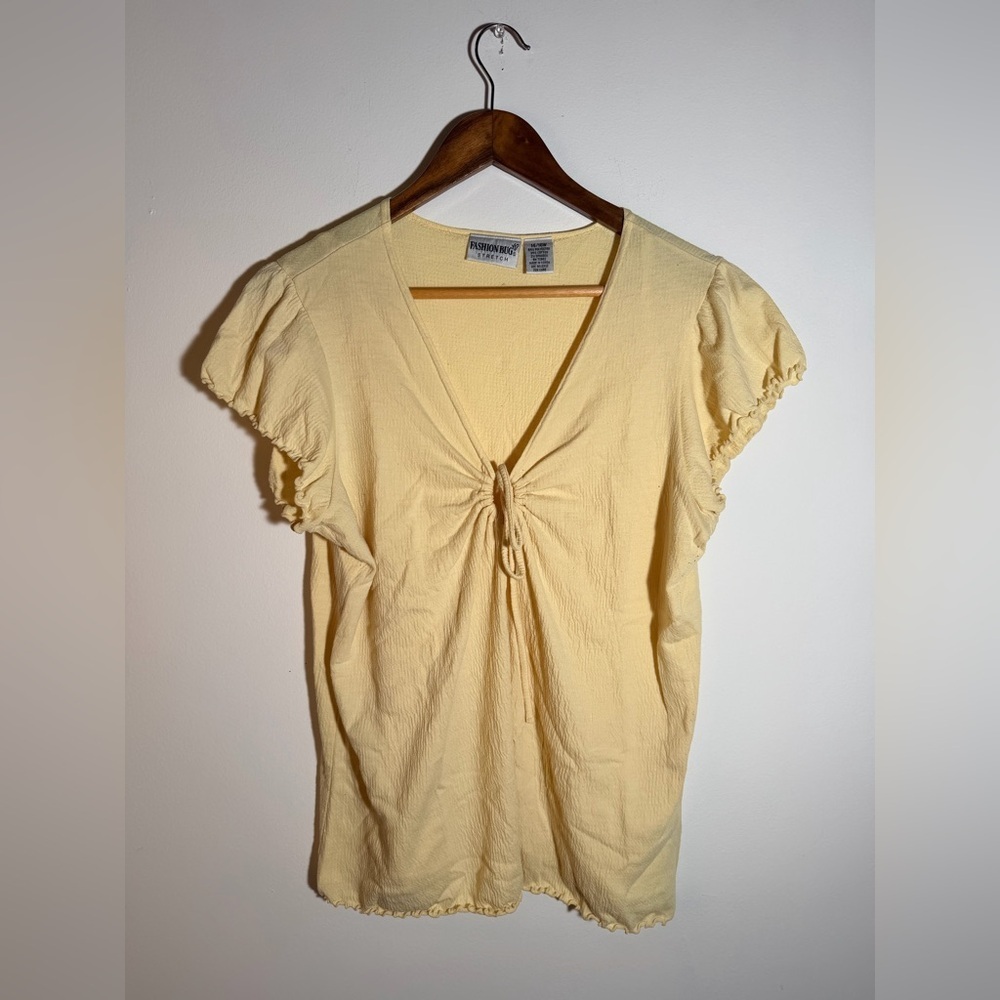 Fashion Bug Light Yellow V-Neck Blouse